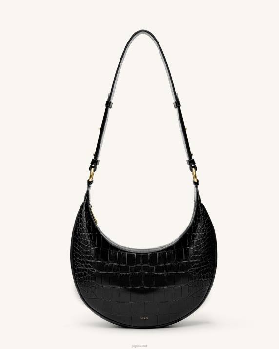 Black Croc JW PEI Carly Saddle Bag VV8B46