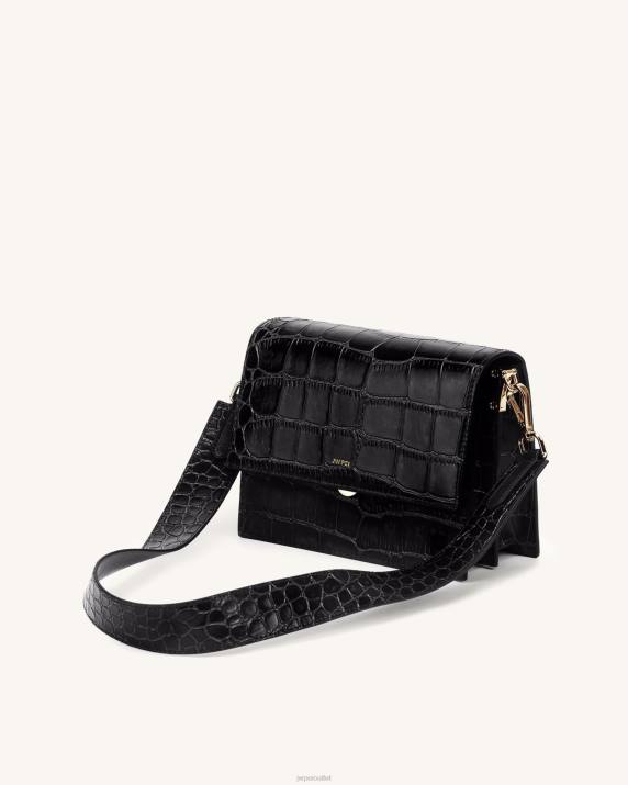 Black Croc JW PEI Mini Flap Crossbody VV8B2