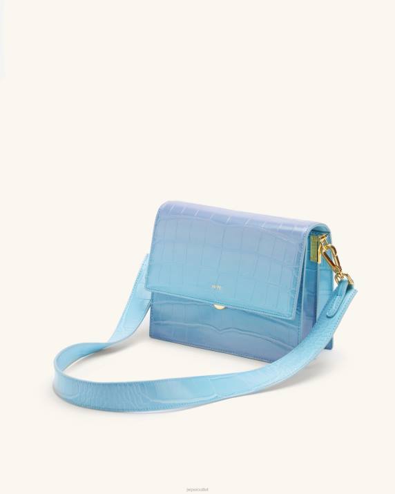 Blue & Purple Gradient Croc JW PEI Mini Flap Crossbody VV8B42