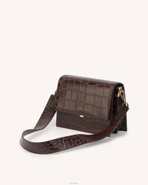 Brown Croc JW PEI Mini Flap Crossbody VV8B3