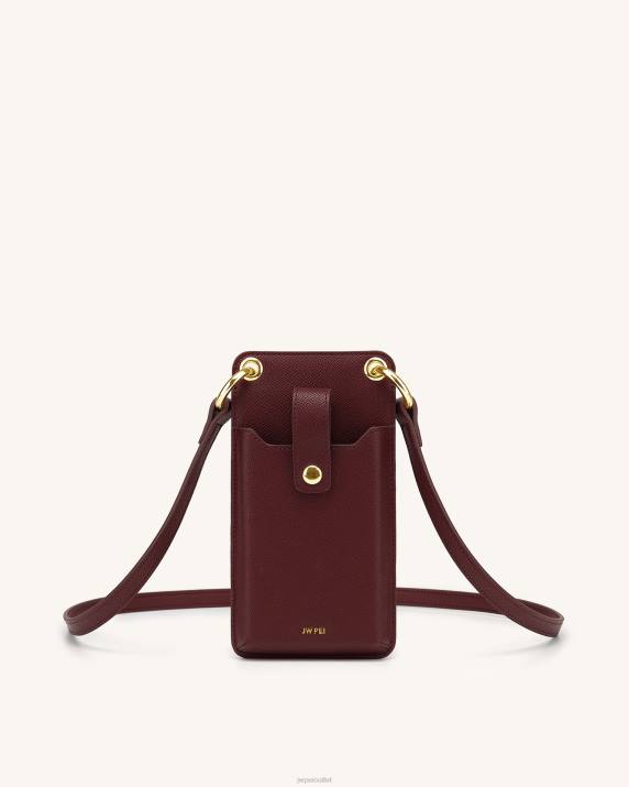 Burgundy Grained Vegan Leather JW PEI Quinn Phone Bag VV8B214