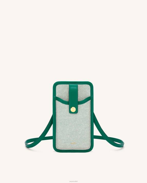 Dark Green JW PEI Aylin Canvas Phone Bag VV8B205