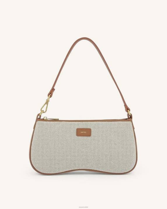 Beige Canvas JW PEI Eva Shoulder Handbag VV8B92