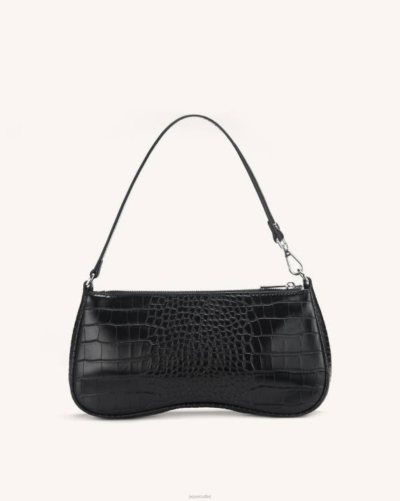 Black Croc JW PEI Eva Shoulder Handbag VV8B61