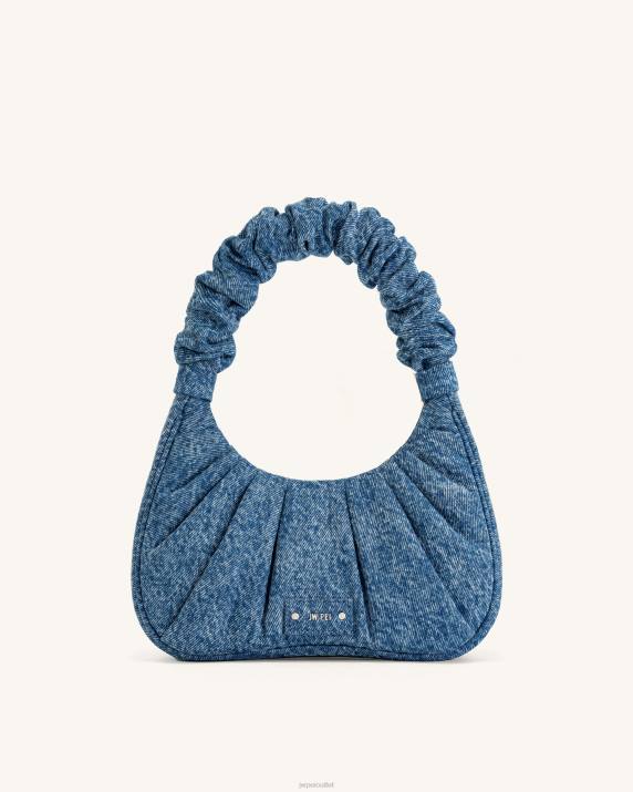 Blue JW PEI Gabbi Denim Ruched Hobo Handbag VV8B147