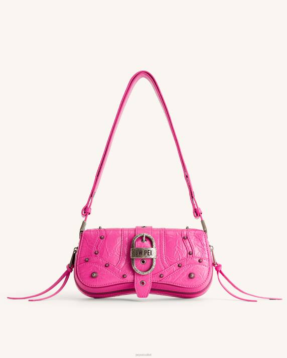 Bright Pink JW PEI Joy Crushed Shoulder Bag VV8B161