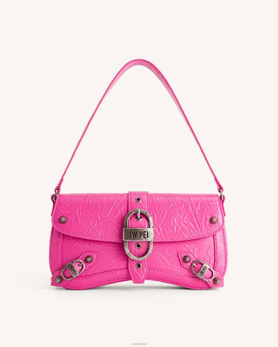 Bright Pink JW PEI Sia Crushed Shoulder Bag VV8B164