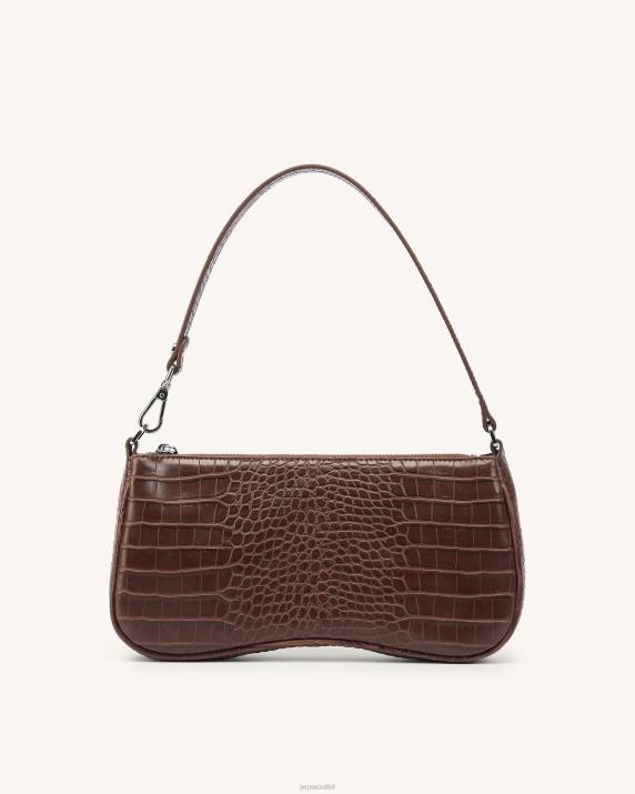 Brown Croc JW PEI Eva Shoulder Handbag VV8B64