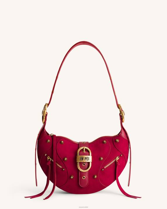 Deep Magenta JW PEI Tessa Suede Shoulder Bag VV8B171