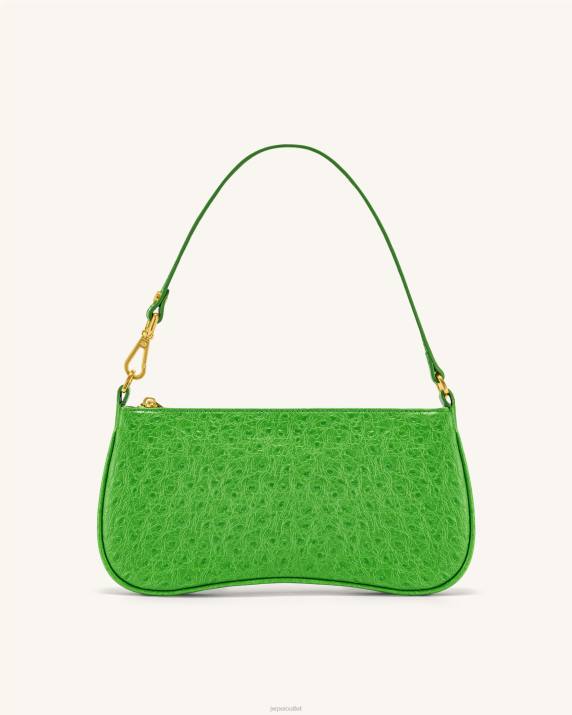 Grass Green Ostrich JW PEI Eva Shoulder Handbag VV8B105