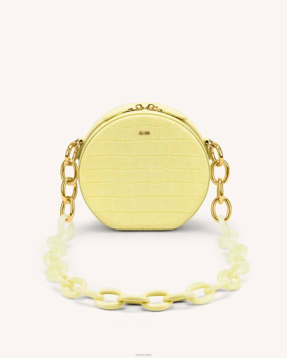 Light Yellow Croc JW PEI Luna Gradient Acrylic Chain Circle Shoulder Bag VV8B74