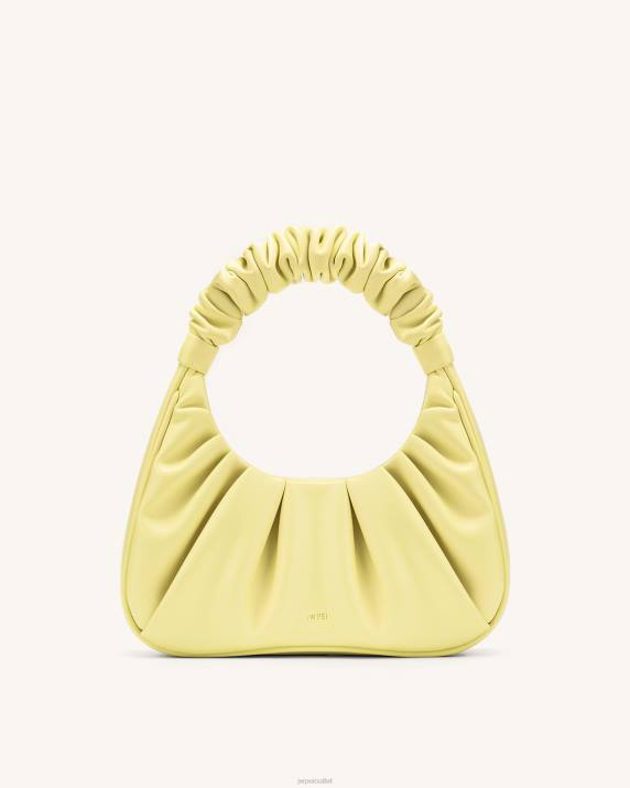 Light Yellow JW PEI Gabbi Ruched Hobo Handbag VV8B70