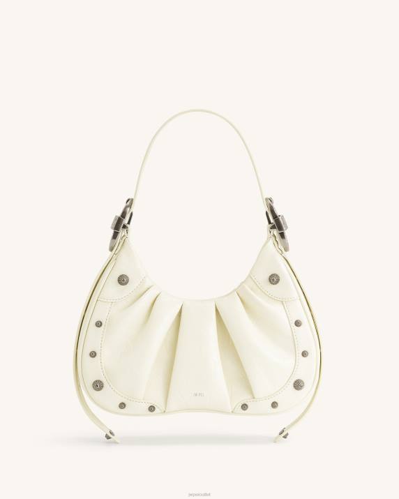 White JW PEI Gabbi Crushed Ruched Hobo Handbag VV8B166