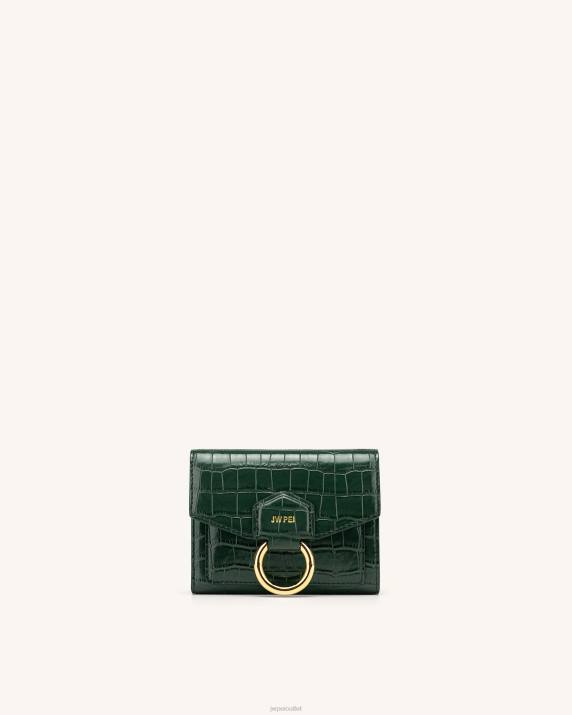 Dark Green Croc JW PEI Stella Wallet VV8B284