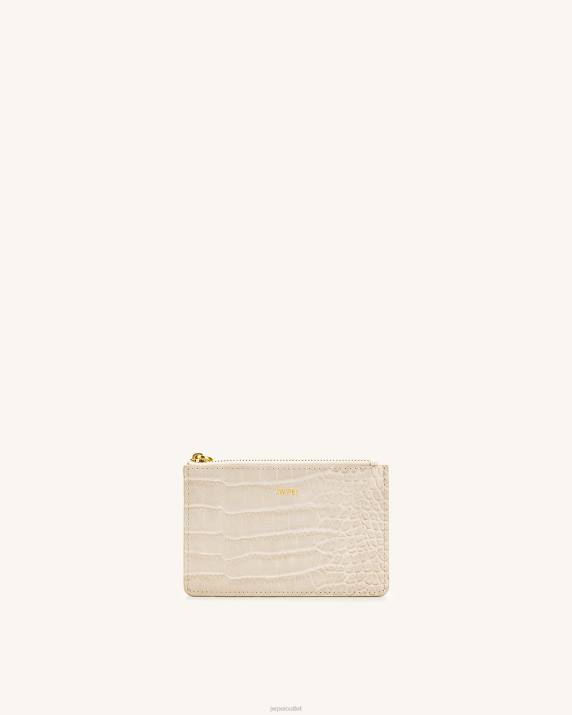 Ivory Croc JW PEI Quinn Zipped Card Holder VV8B287