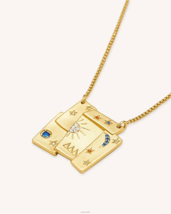 18ct Gold Plated & Multicolor Zircon JW PEI Cosmos Combination Necklace VV8B374